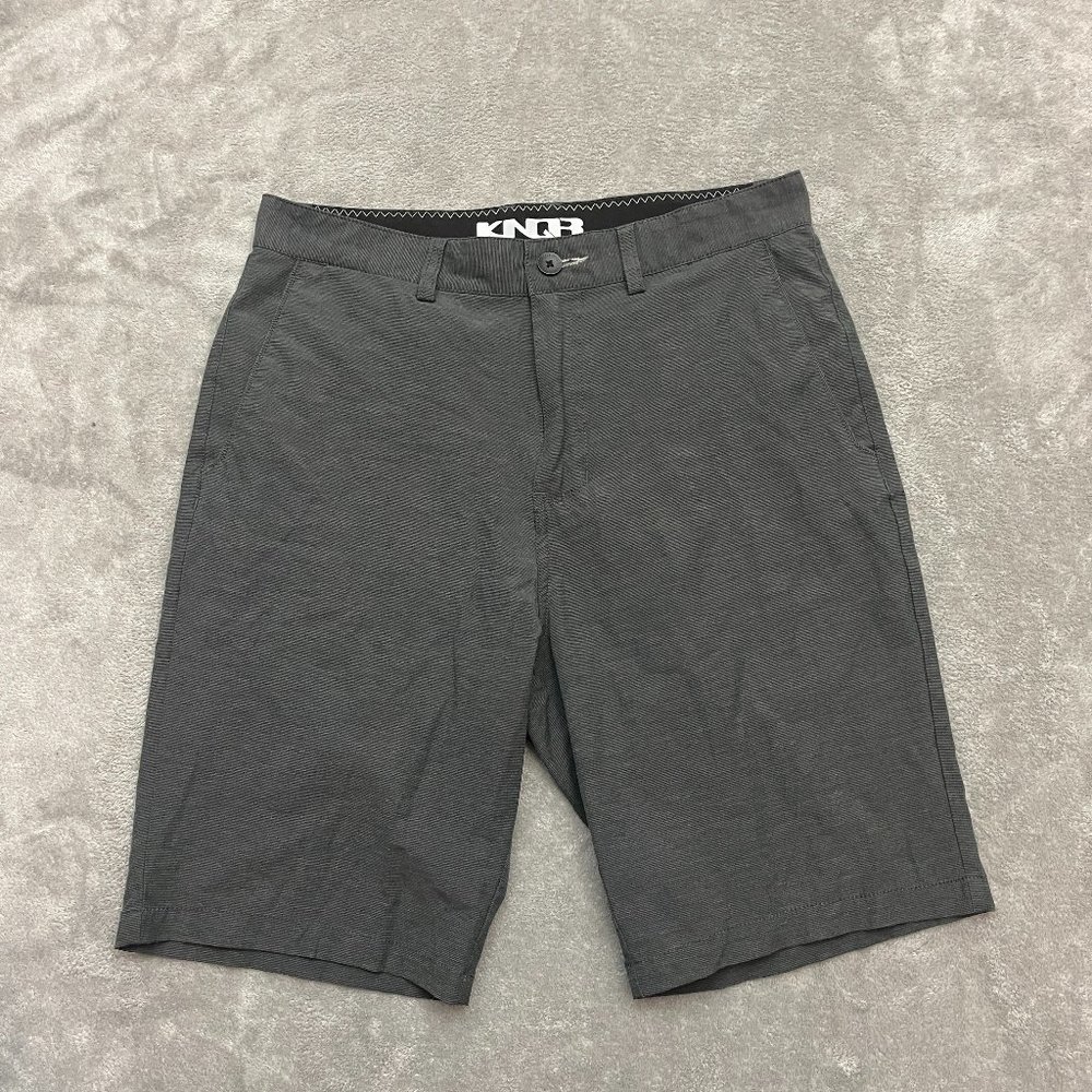 KNQR Men's Shorts size 30 Gray Chino Back Zip Pocket